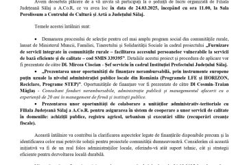 Invitație ședință de lucru